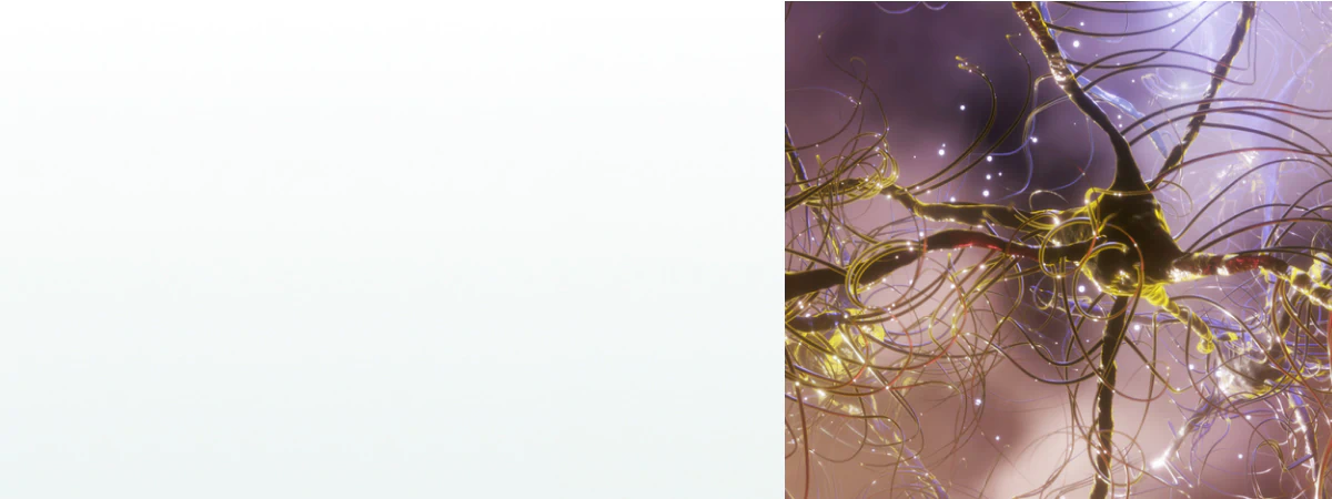 A 3D-rendered visualization of neurons with glowing synapses, representing the importance of supplements for nervous system support.