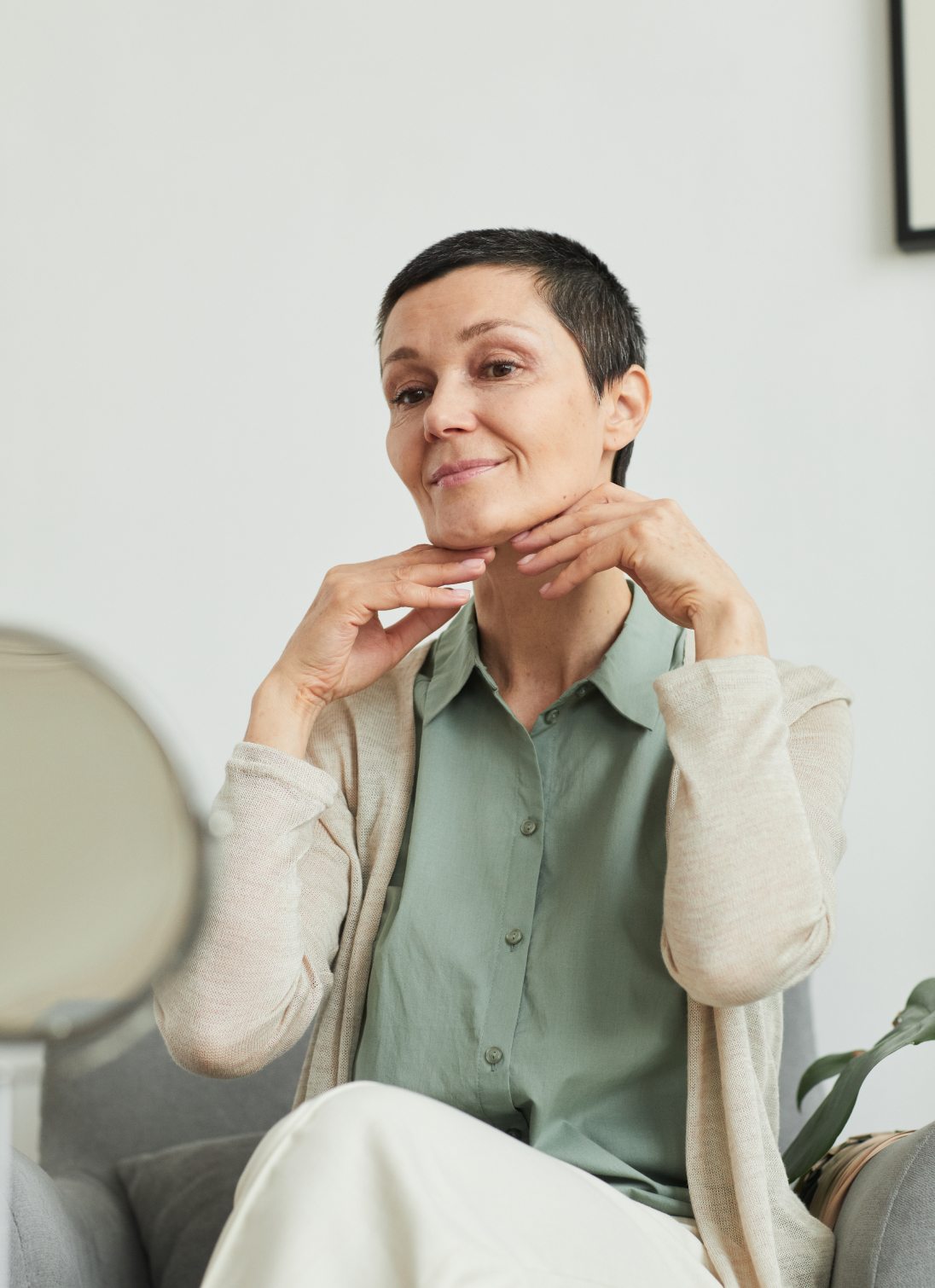 beautiful short hair woman