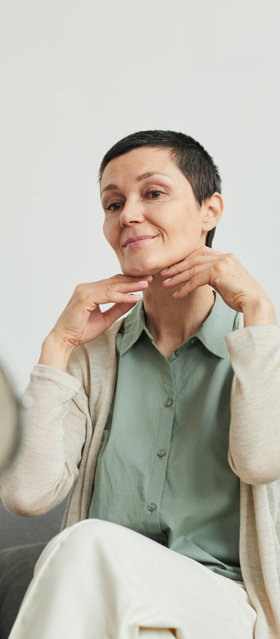 beautiful short hair woman
