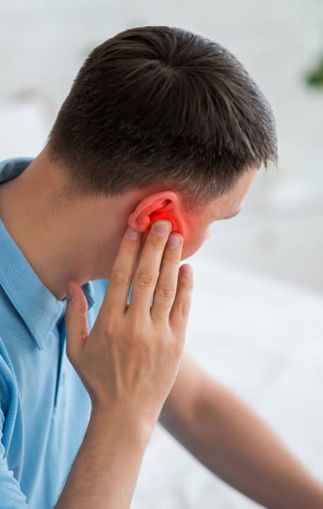 man with painful ear