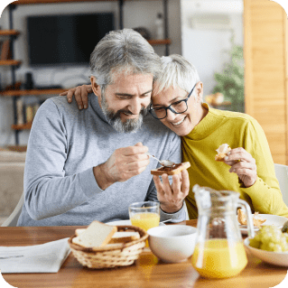 Couple enjoying a healthy meal