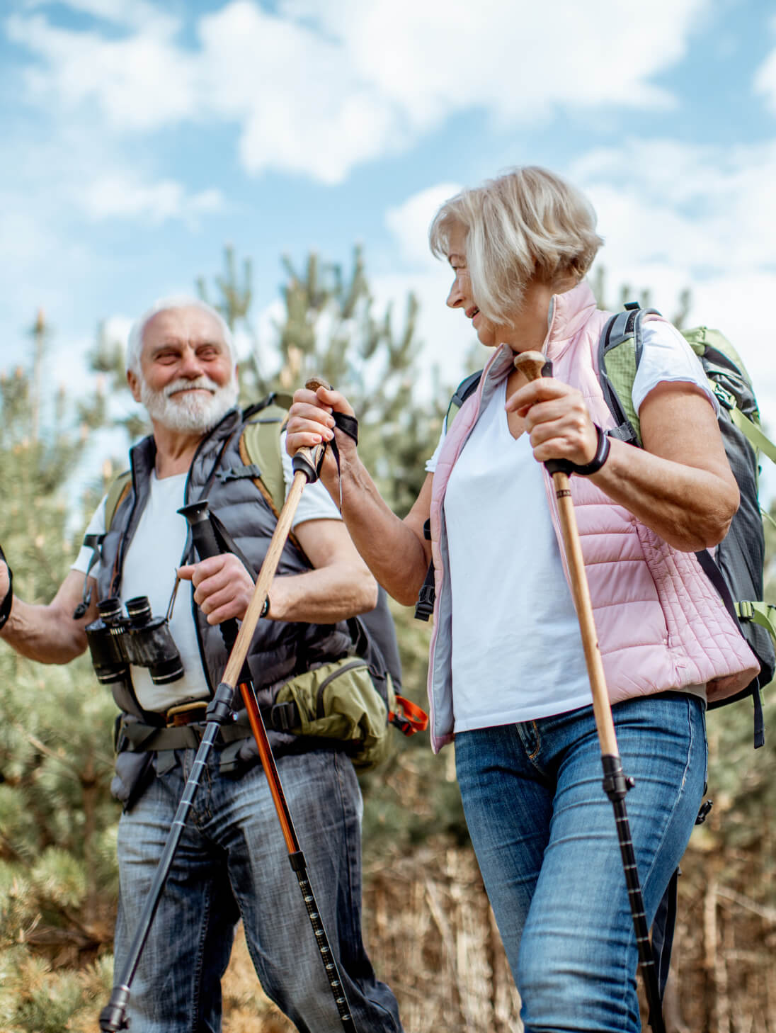 Senior couple walking