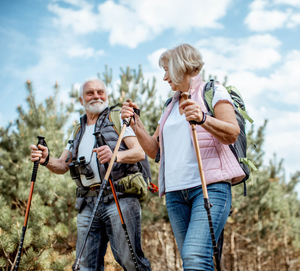 Senior couple walking