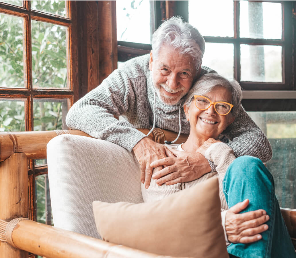 Happy senior couple smiling
