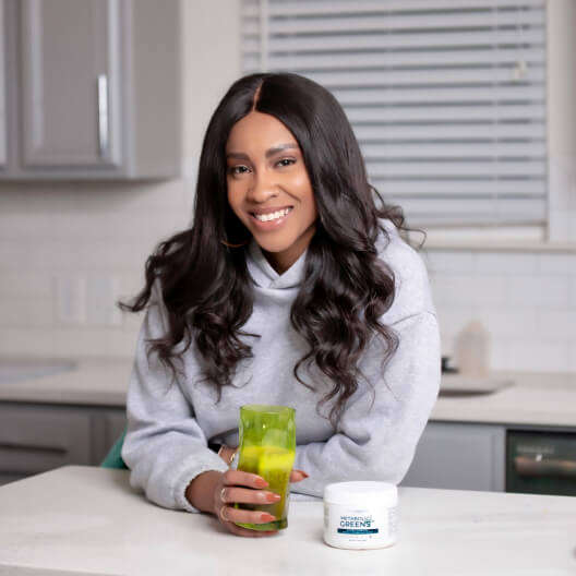Influencer with bottle