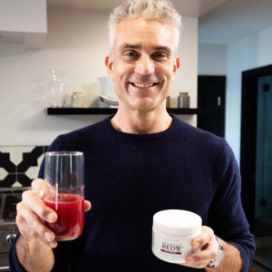 influencer with a bottle