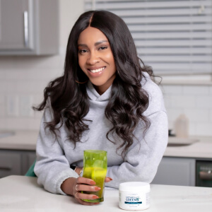 influencer with a bottle