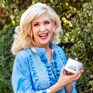 influencer with a bottle