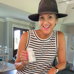 influencer with a bottle