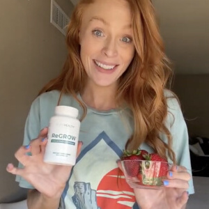 influencer with a bottle