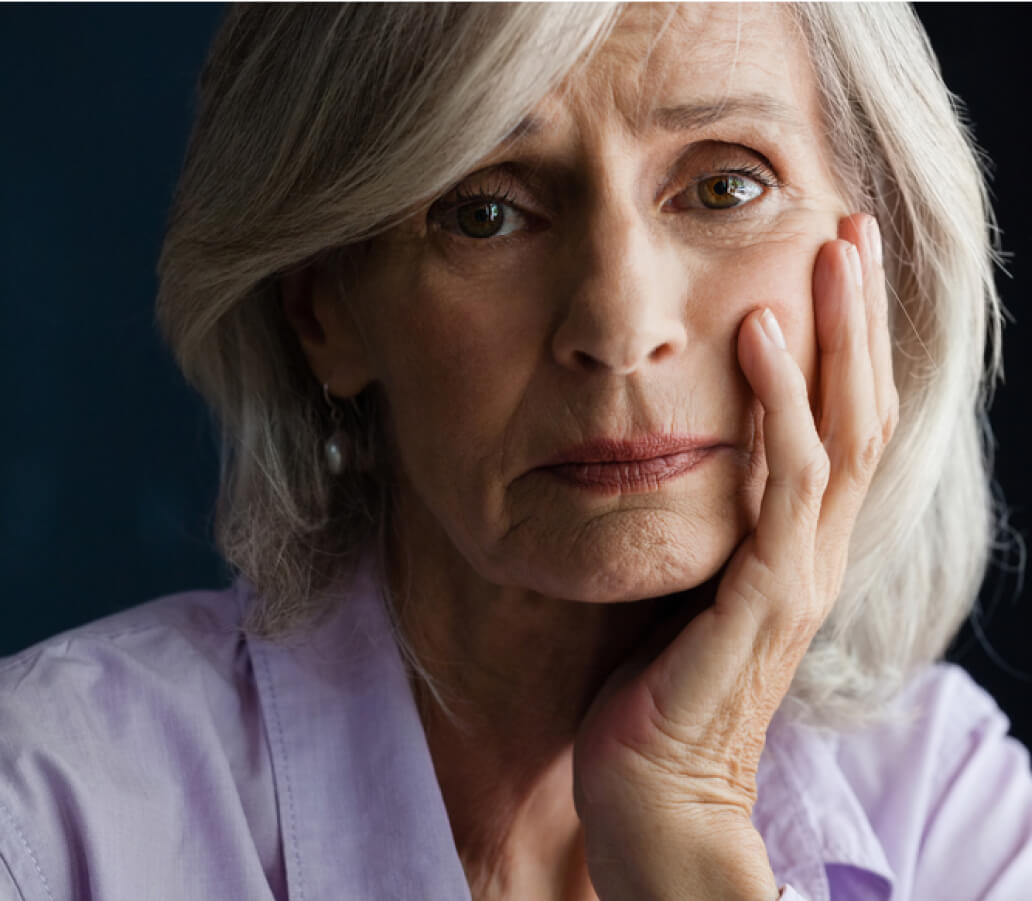Sad senior woman