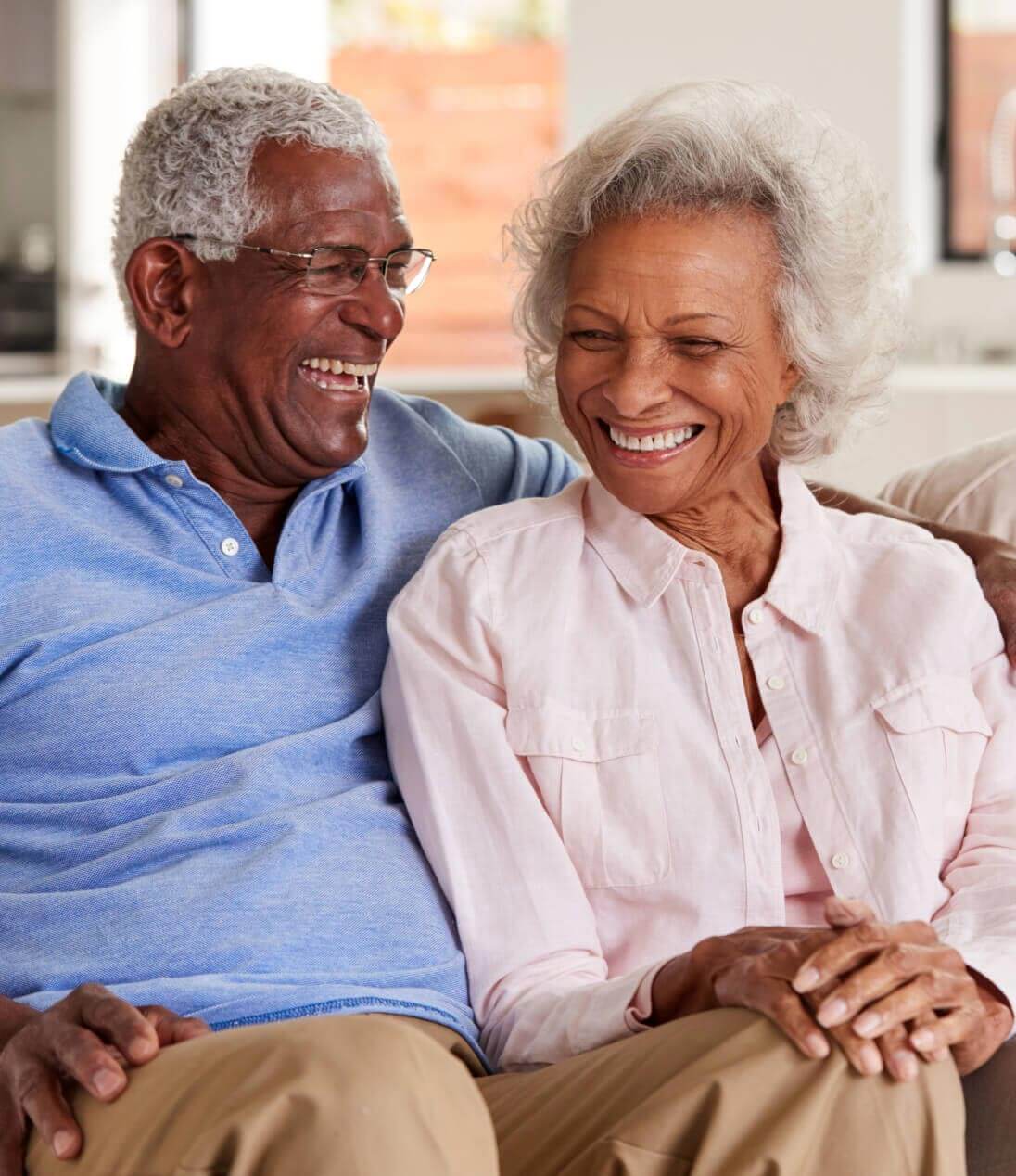 Peaceful senior couple