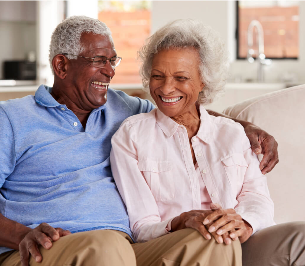 Peaceful senior couple