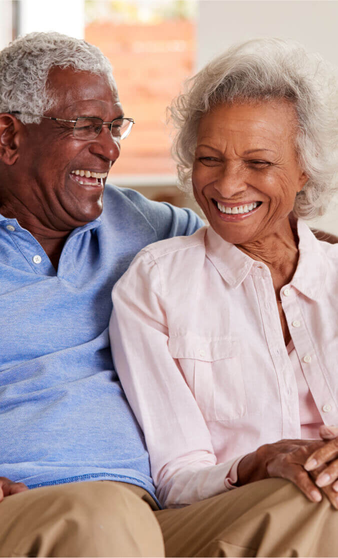 Peaceful senior couple