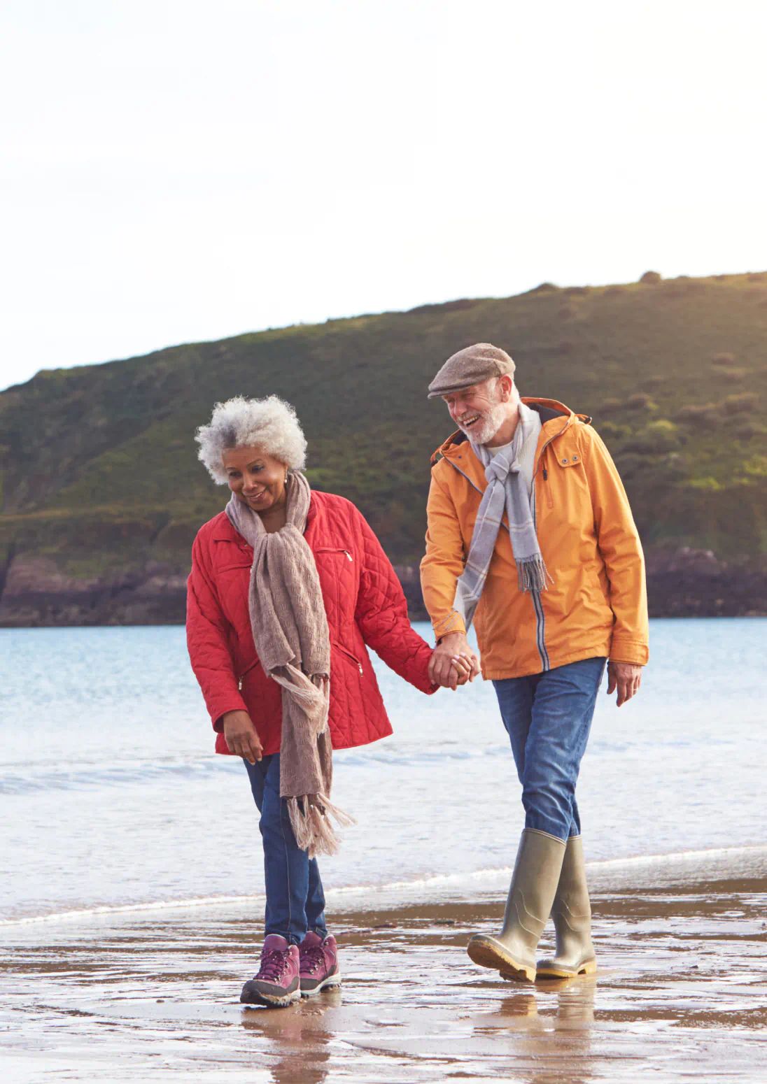 Senior couple walking