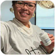 Customer photo holding product bottle