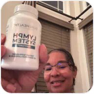 Customer photo holding product bottle