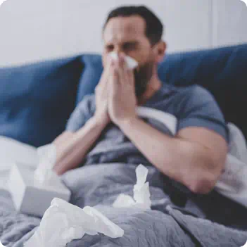 man with illness